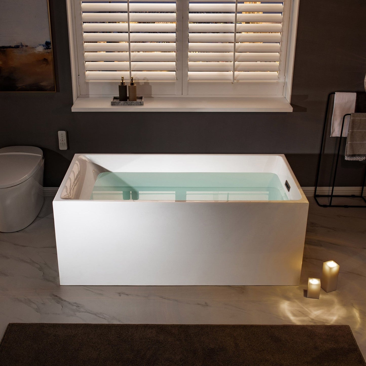 WOODBRIDGE 59" Acrylic Freestanding Bathtub Contemporary Soaking Tub