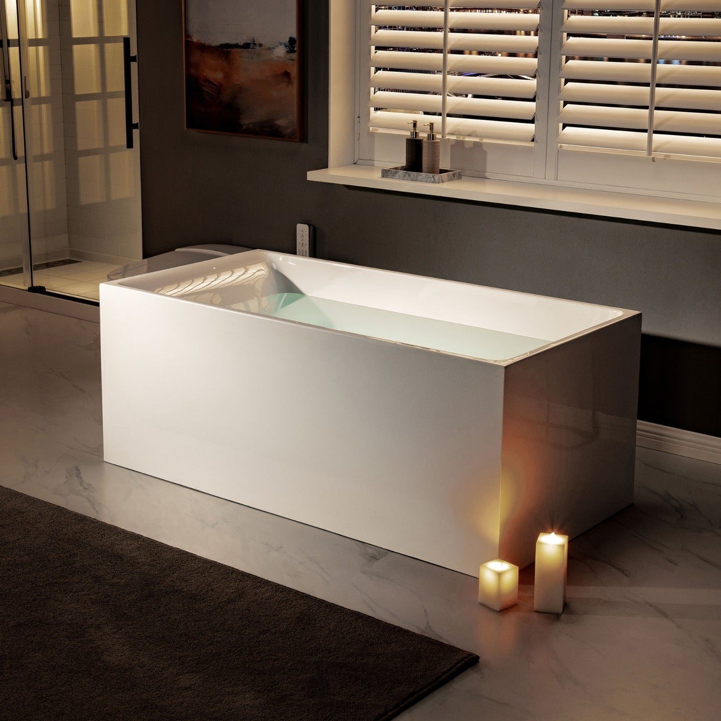 WOODBRIDGE 59" Acrylic Freestanding Bathtub Contemporary Soaking Tub