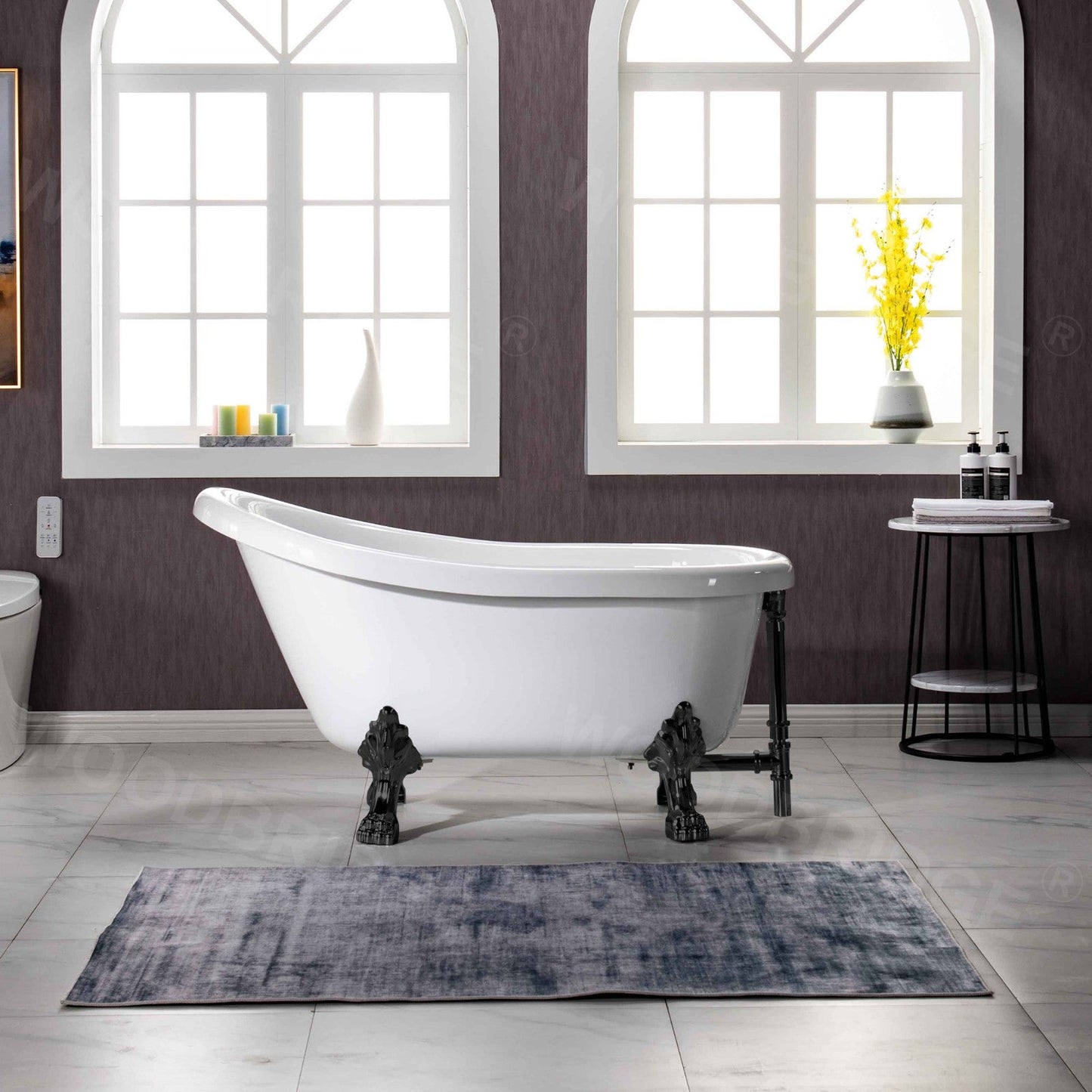 WOODBRIDGE 54" Heavy Duty Acrylic Slipper Clawfoot Bath Tub