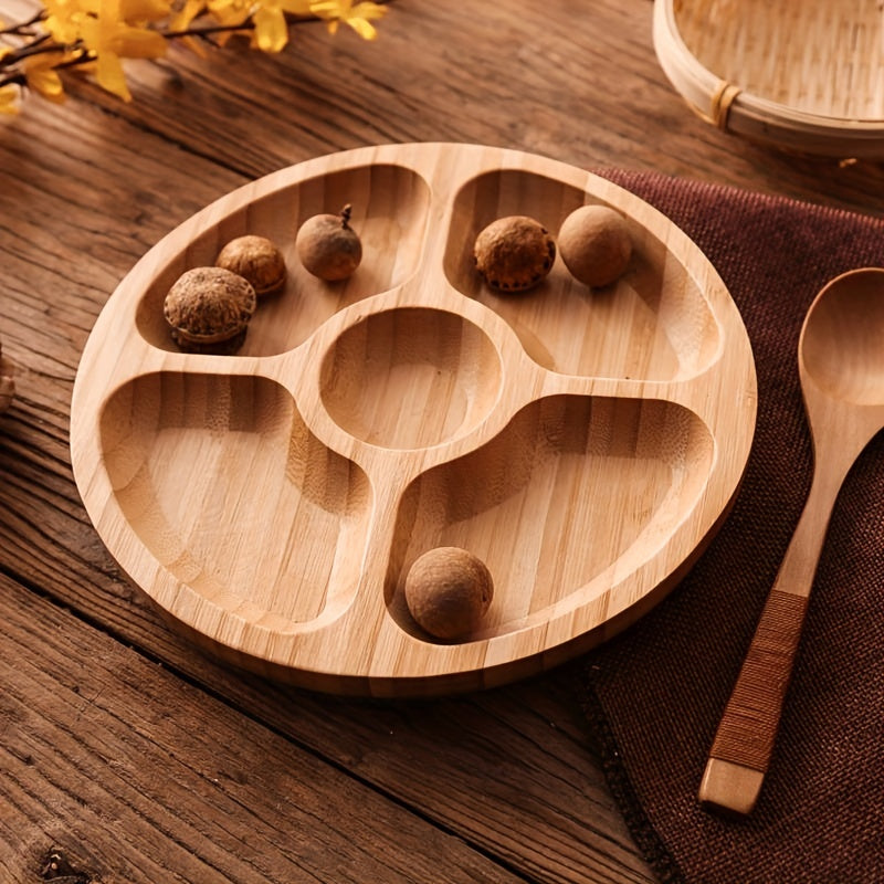 Multifunctional Wooden Cheese Snack Tray with Dividers