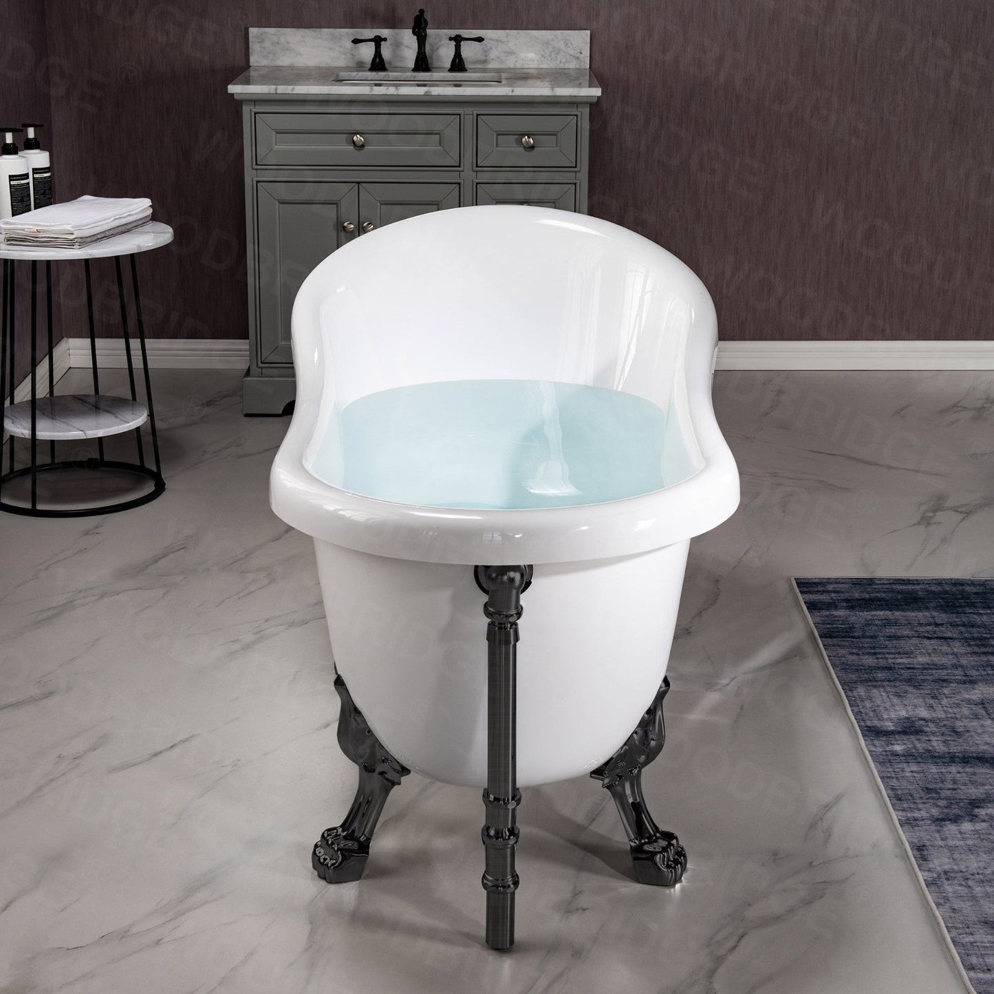WOODBRIDGE 59" Heavy Duty Acrylic Slipper Clawfoot Bath Tub