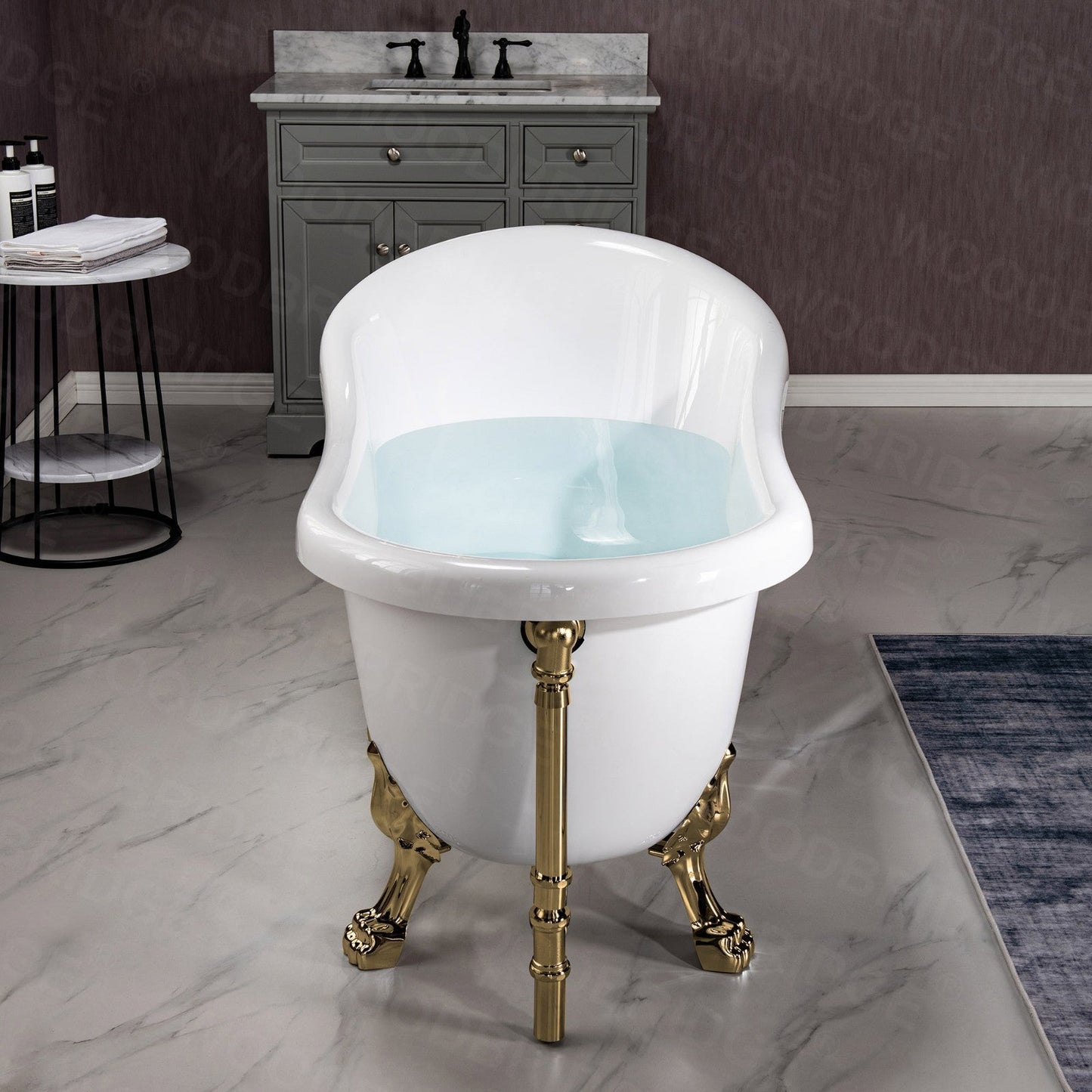 WOODBRIDGE 59" Heavy Duty Acrylic Slipper Clawfoot Bath Tub