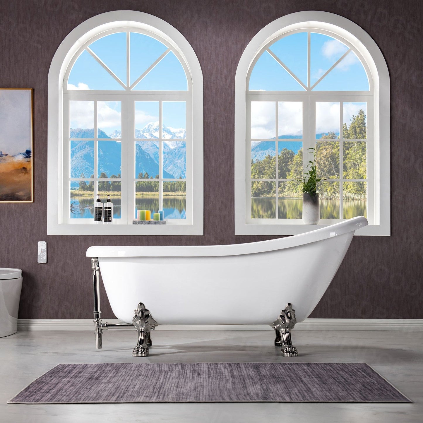 WOODBRIDGE 67" Heavy Duty Acrylic Slipper Clawfoot Bath Tub