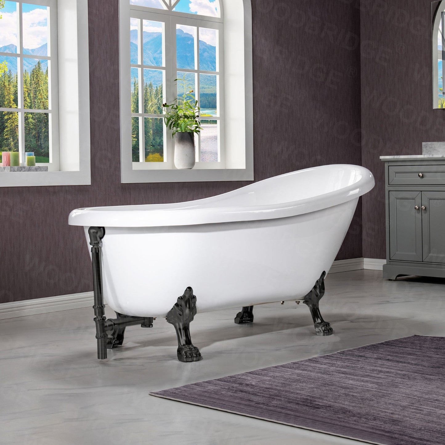 WOODBRIDGE 67" Heavy Duty Acrylic Slipper Clawfoot Bath Tub