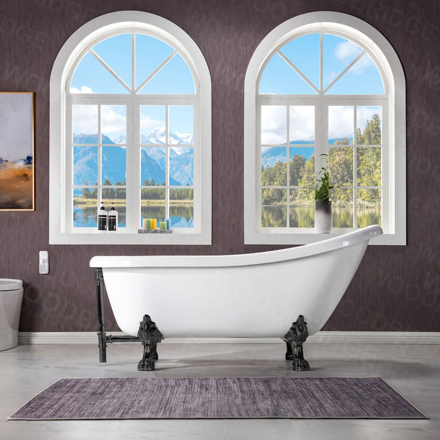 WOODBRIDGE 67" Heavy Duty Acrylic Slipper Clawfoot Bath Tub
