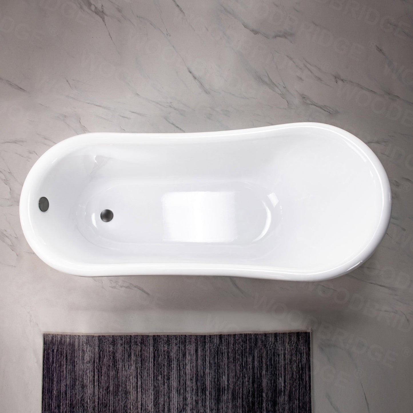 WOODBRIDGE 67" Heavy Duty Acrylic Slipper Clawfoot Bath Tub