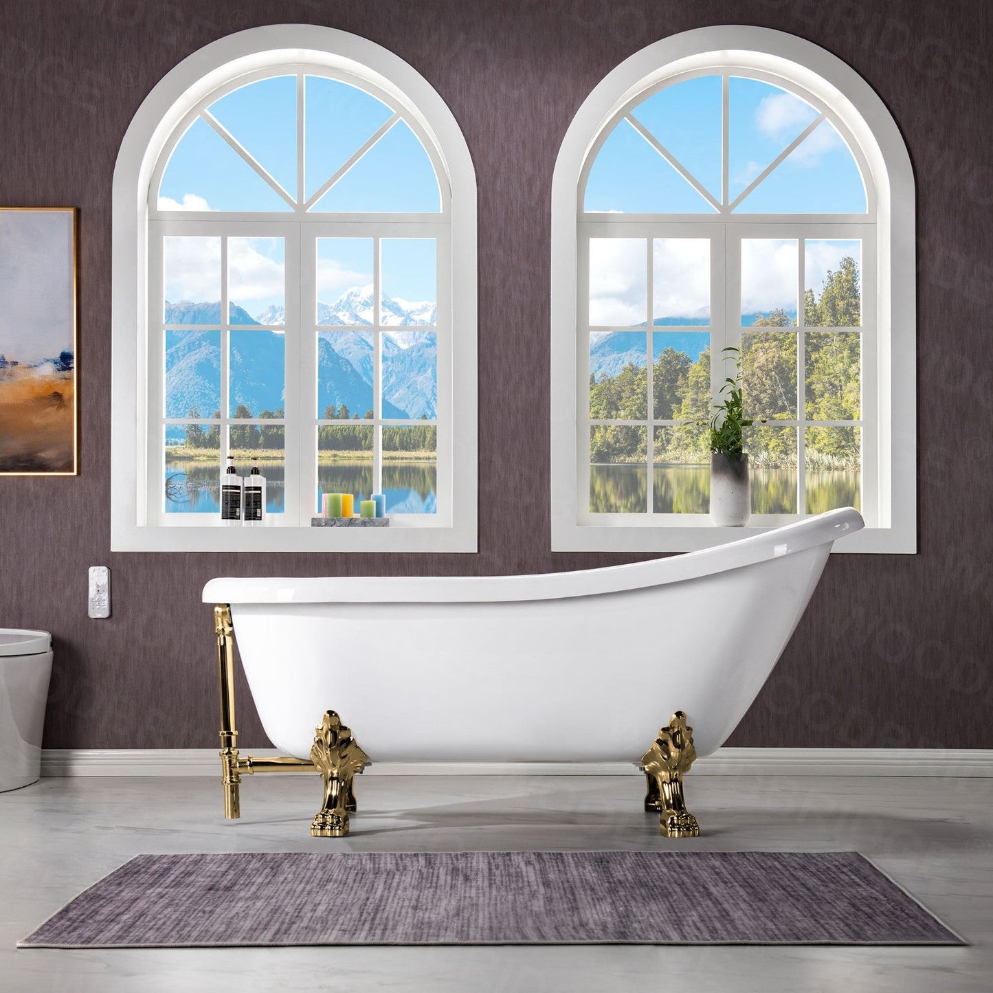 WOODBRIDGE 67" Heavy Duty Acrylic Slipper Clawfoot Bath Tub