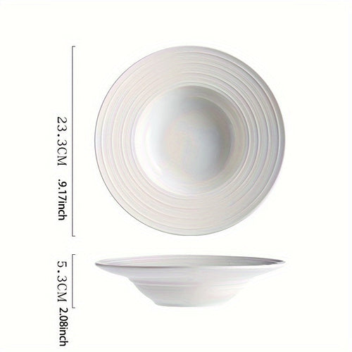 Elegant White Ceramic Salad Plates for Home Restaurant