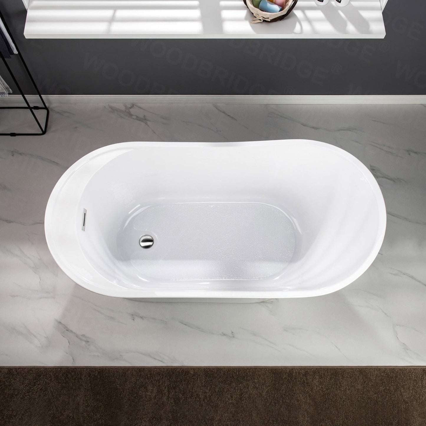 WOODBRIDGE 67" Acrylic Freestanding Bathtub Contemporary Soaking Tub