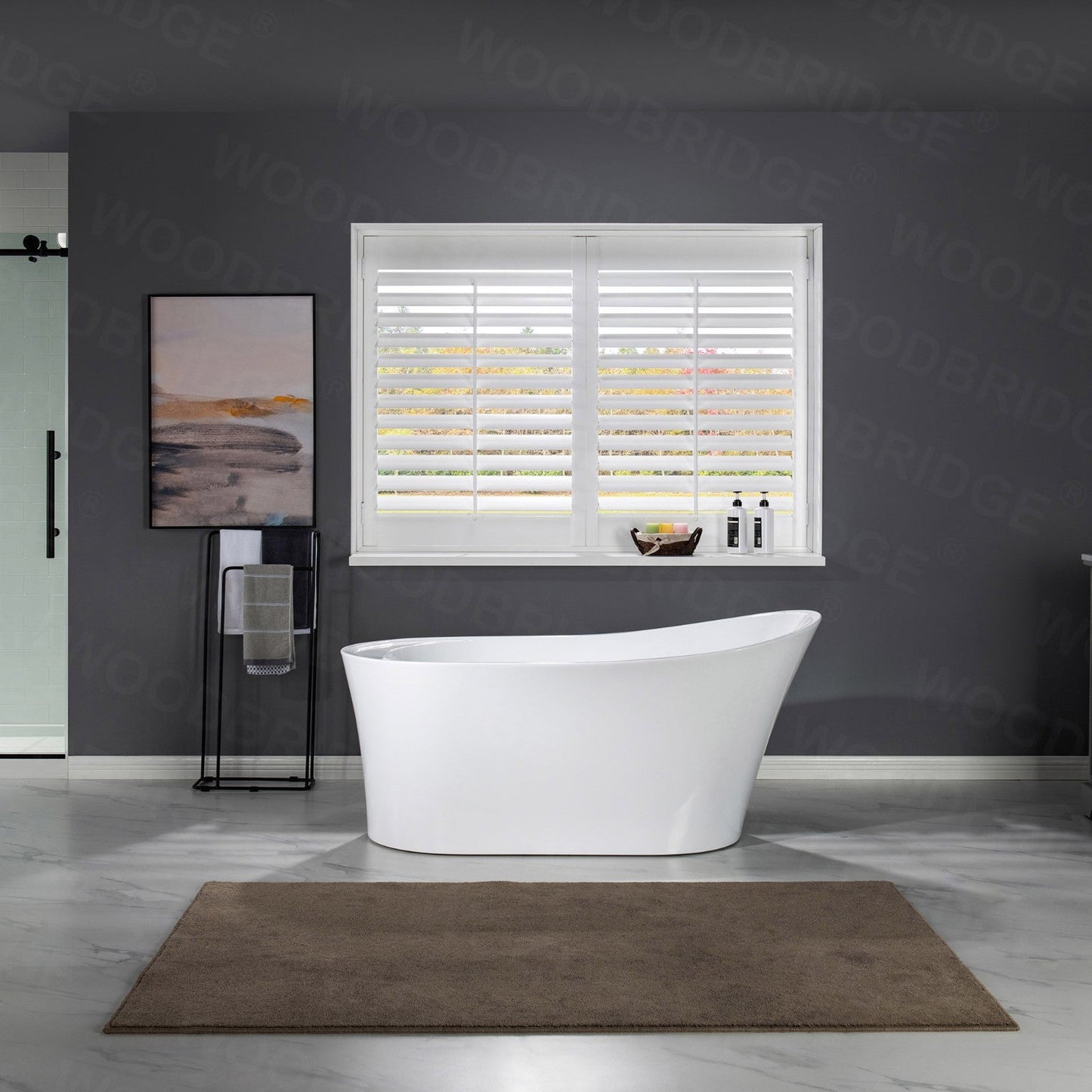 WOODBRIDGE 67" Acrylic Freestanding Bathtub Contemporary Soaking Tub
