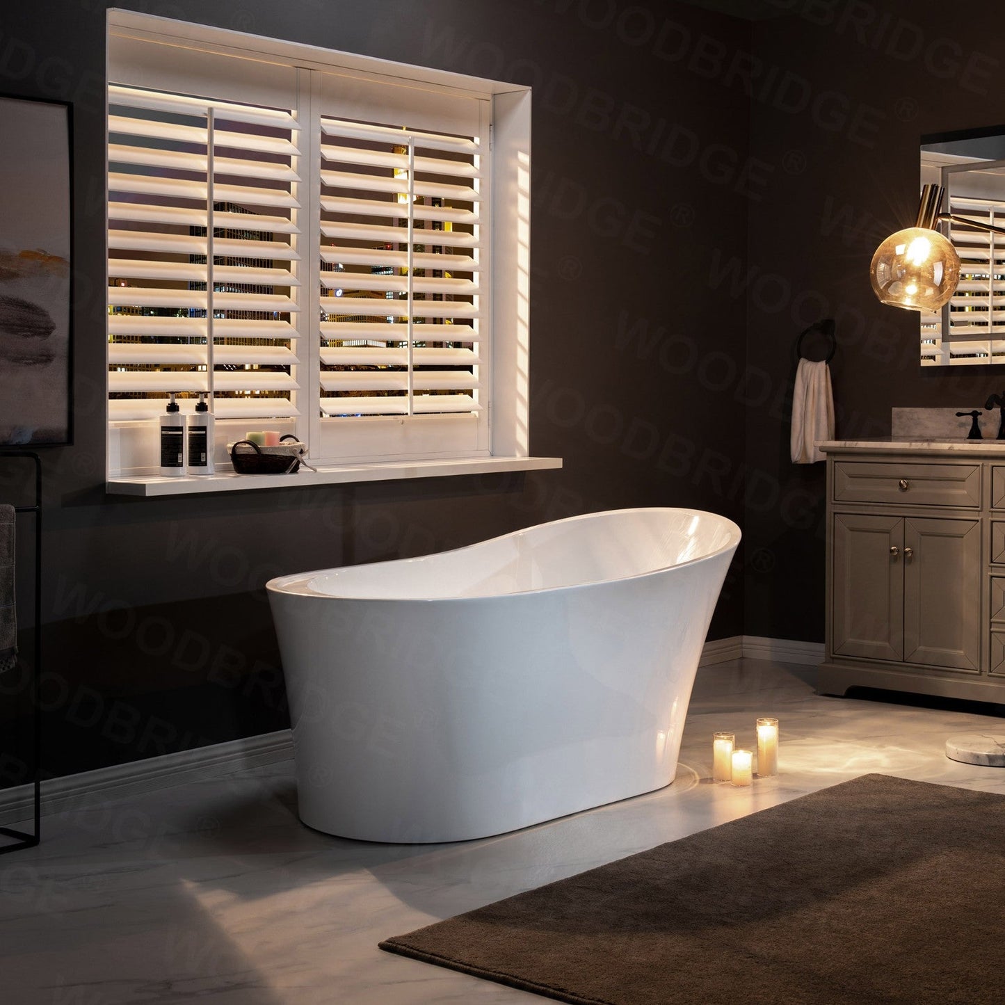 WOODBRIDGE 67" Acrylic Freestanding Bathtub Contemporary Soaking Tub