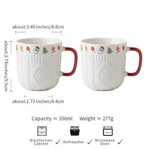 Elegant Ceramic Christmas Mugs Perfect Gift for Her