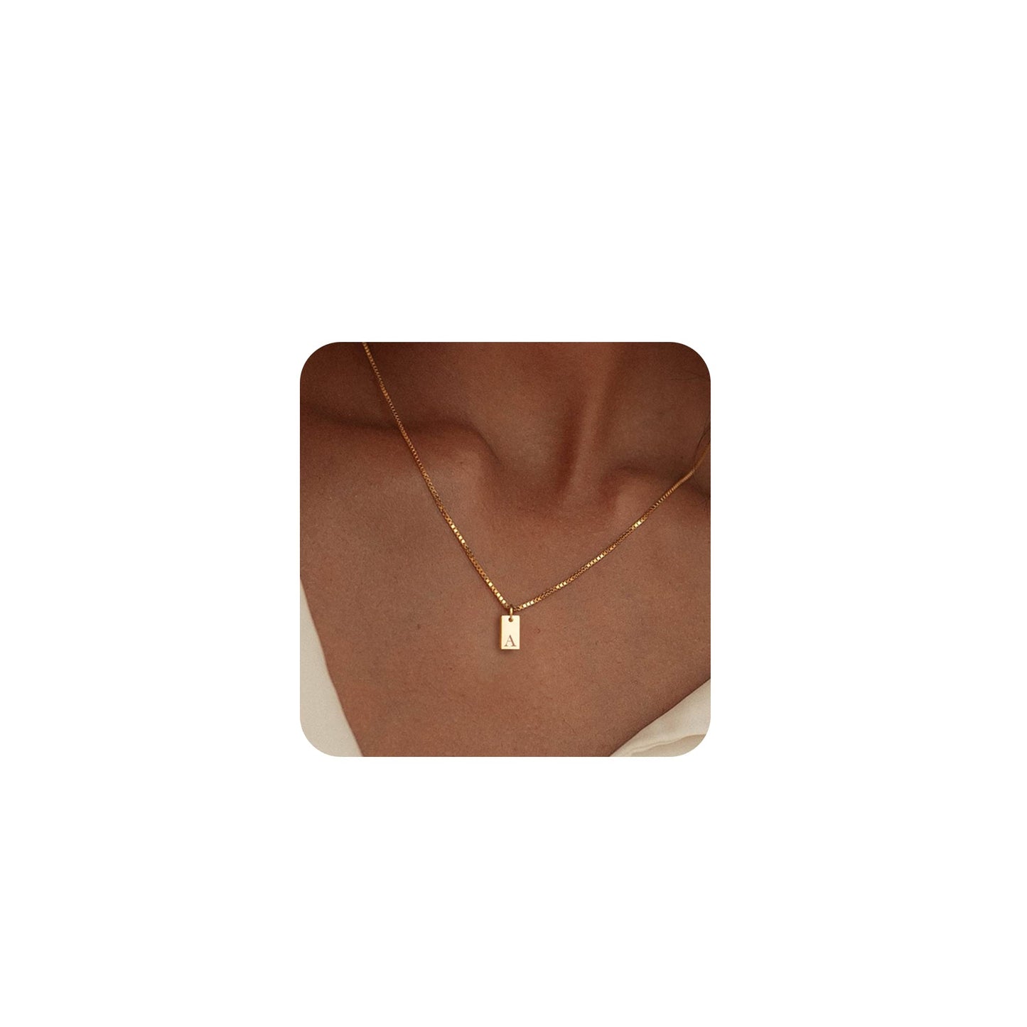 14K Gold Plated Initial Letter Necklace - Personalized Dainty Name Pendant