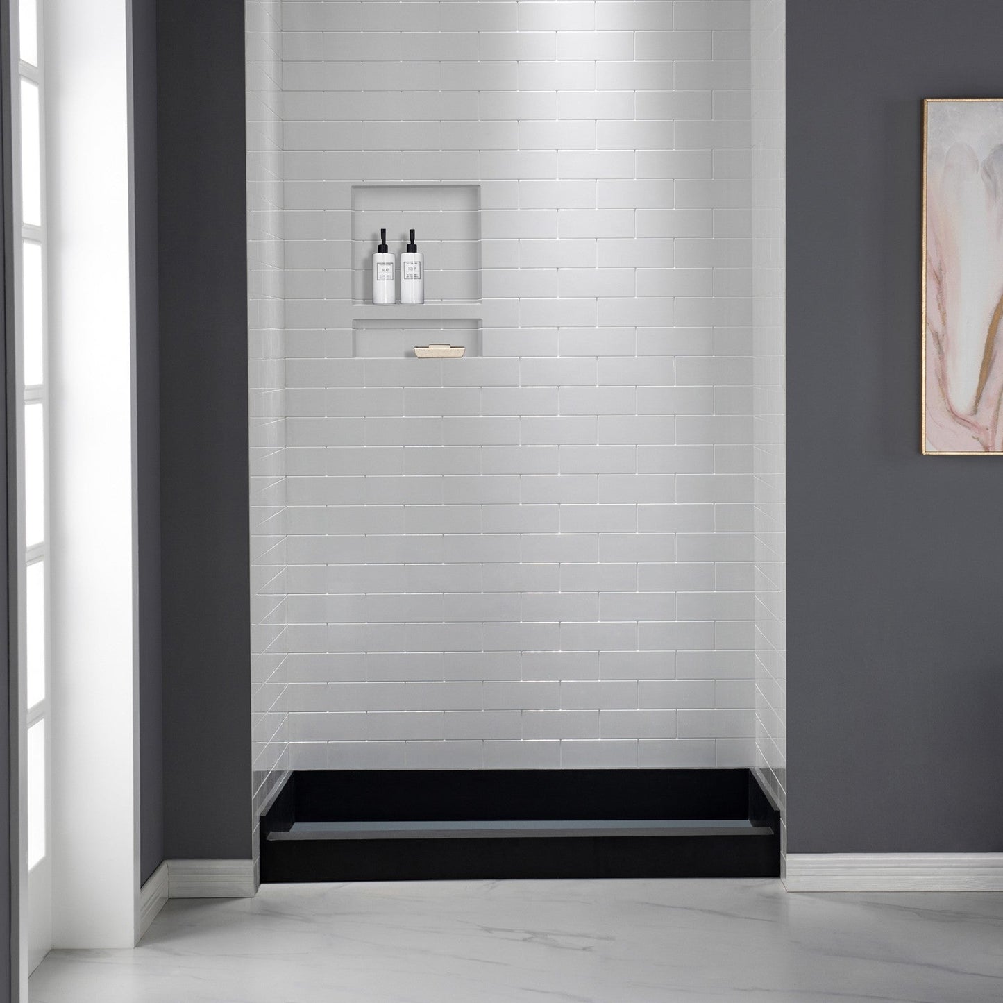 WOODBRIDGE SW1620D Shampoo/Soap Double Niche, Black