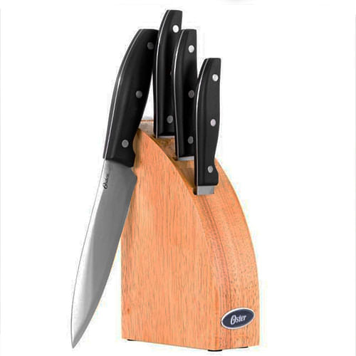 Oster Granger 5 Piece Stainless Steel Cutlery Knife Set with Half Moon