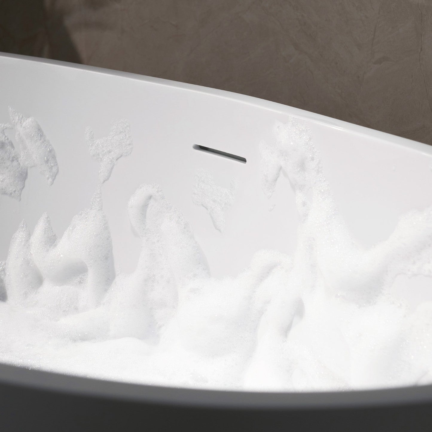 WOODBRIDGE 55 in. x 29.5 in. Luxury Contemporary Solid Surface Freestanding Bathtub