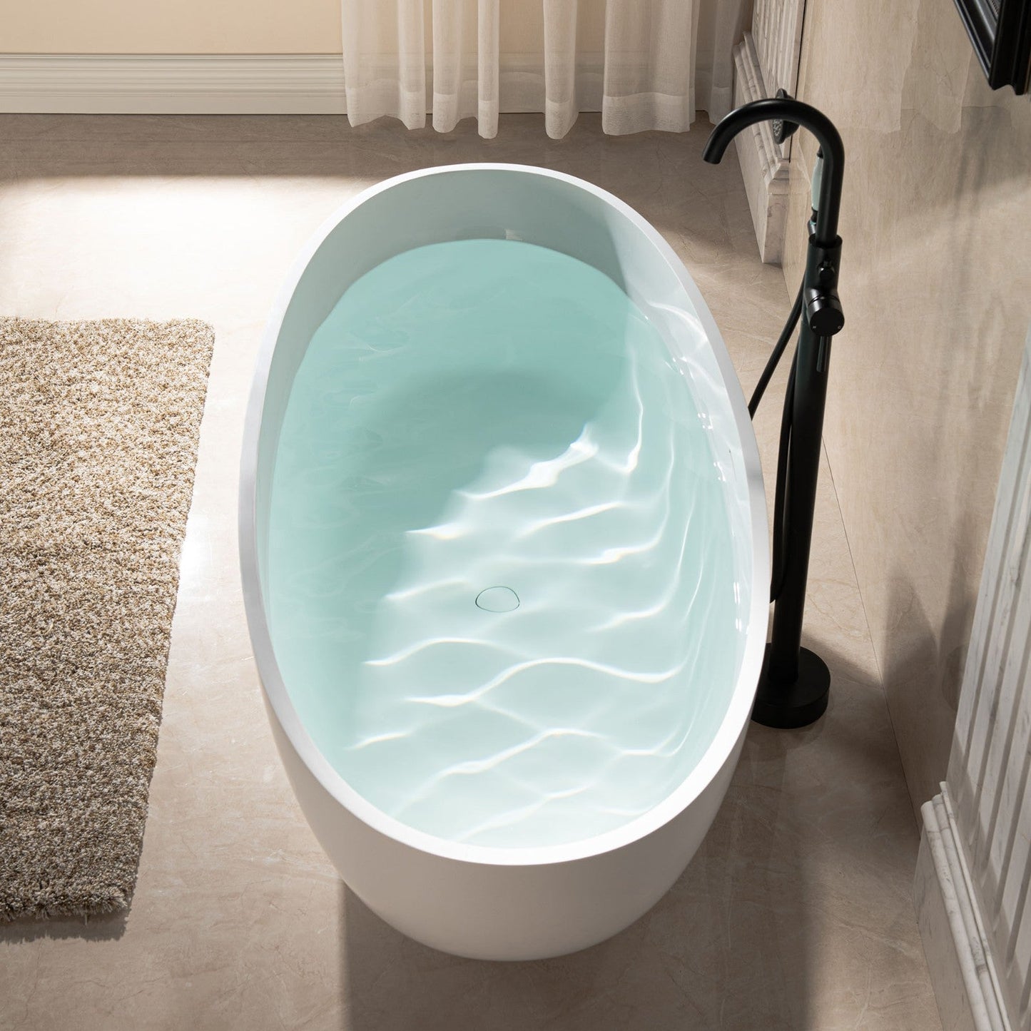 WOODBRIDGE 67 in. x 30.75 in. Luxury Contemporary Solid Surface Freestanding Bathtub