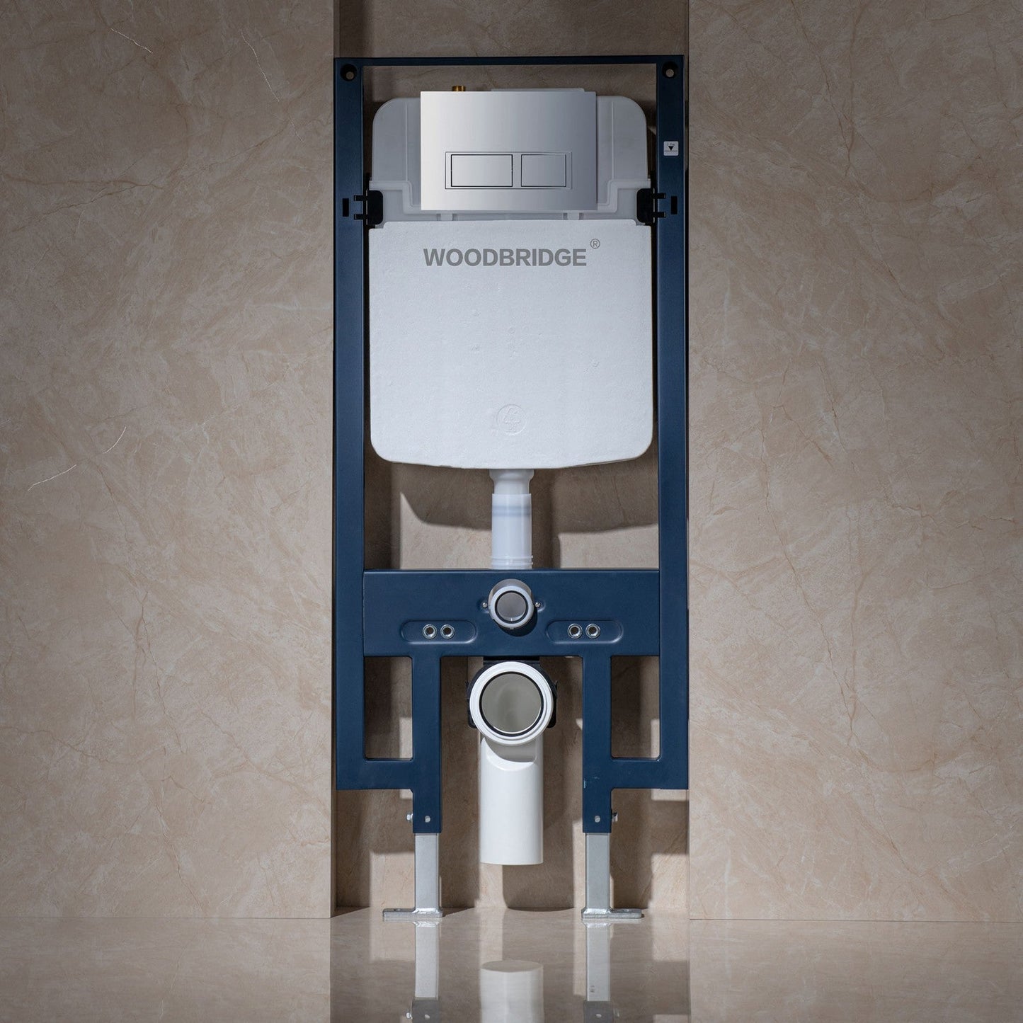 WOODBRIDGE In-Wall 0.8 GPF/1.60 GPF Dual Flus Toilet Tank Carrier System for 2 x 4 stud installation, WHTA001