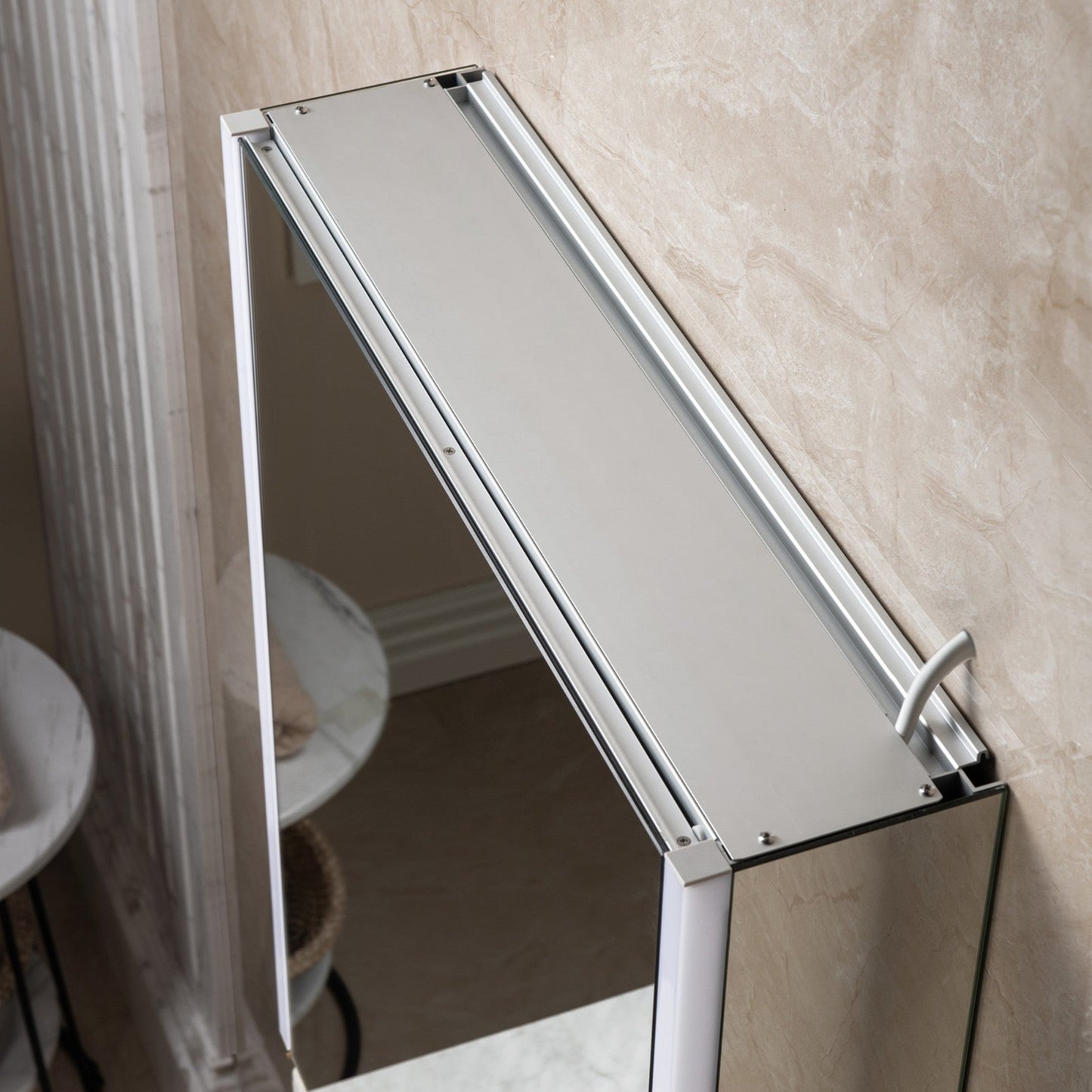 Best Seller WOODBRIDGE Contemporary 24”W X 30"H Surface Mount Frameless One Door Medicine Cabinet with Mirror Defogger and Soft Close Hinges