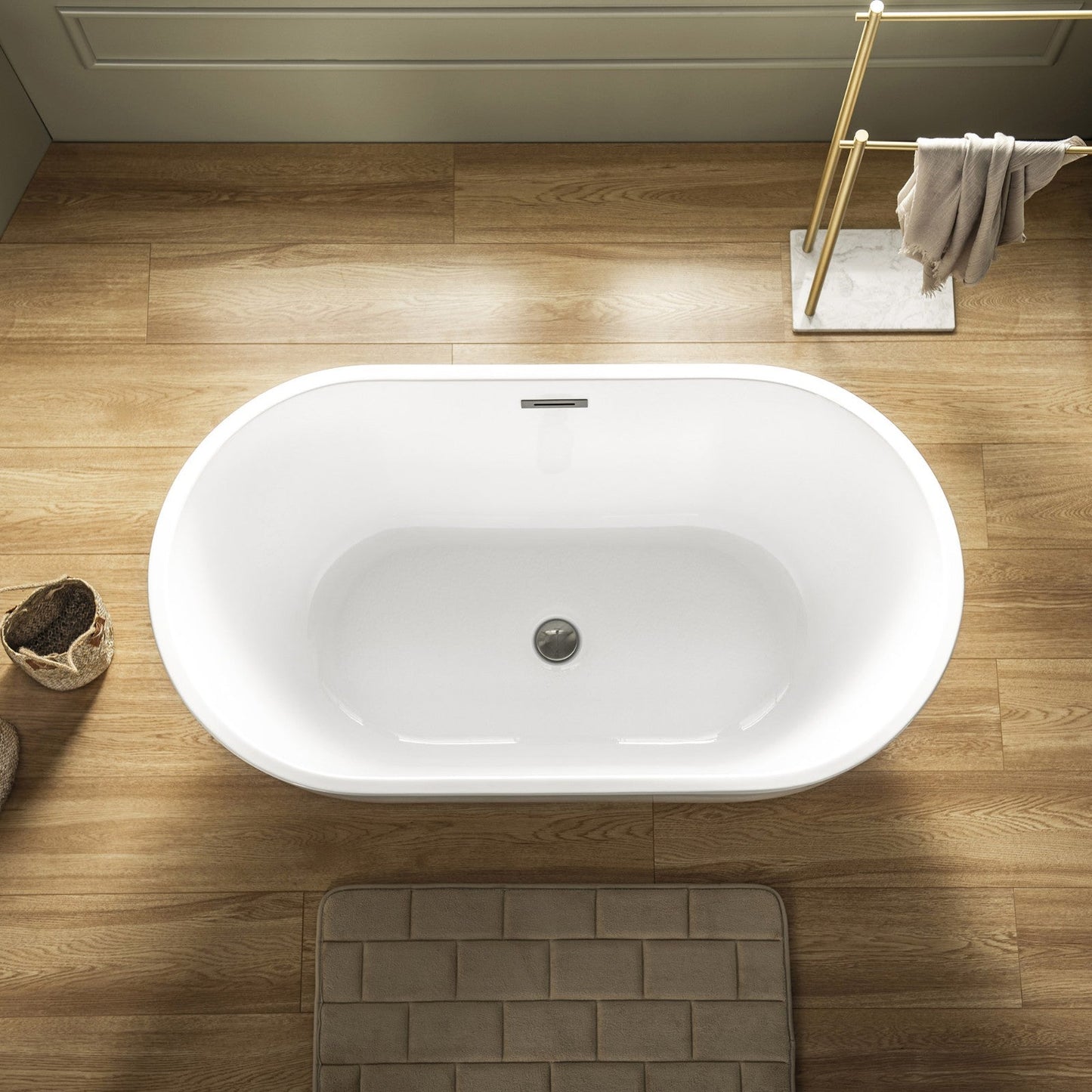 WOODBRIDGE 48" Acrylic Freestanding Bathtub Contemporary Soaking Tub
