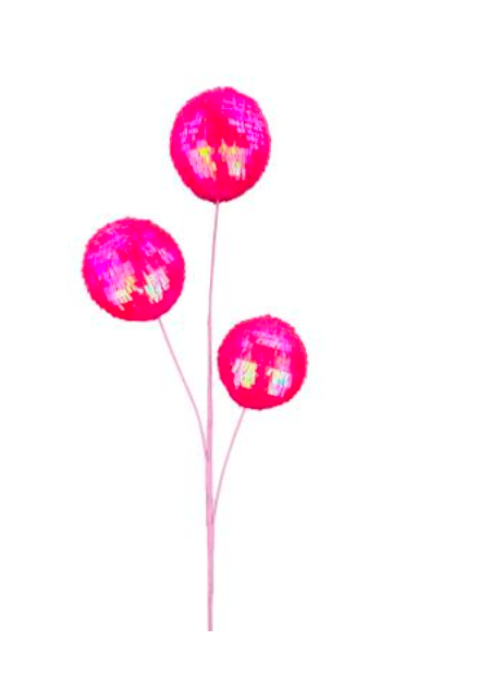 Sequin Ball Spray H28 hot pink