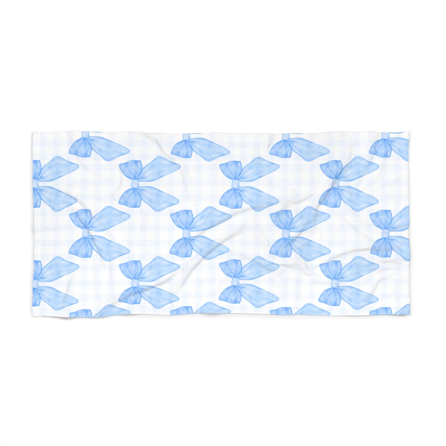 Customizable: Blue Bow Beach Towel | Stylish Summer Accessory, Poolside Fun, Vacation Essential, Gift for Her