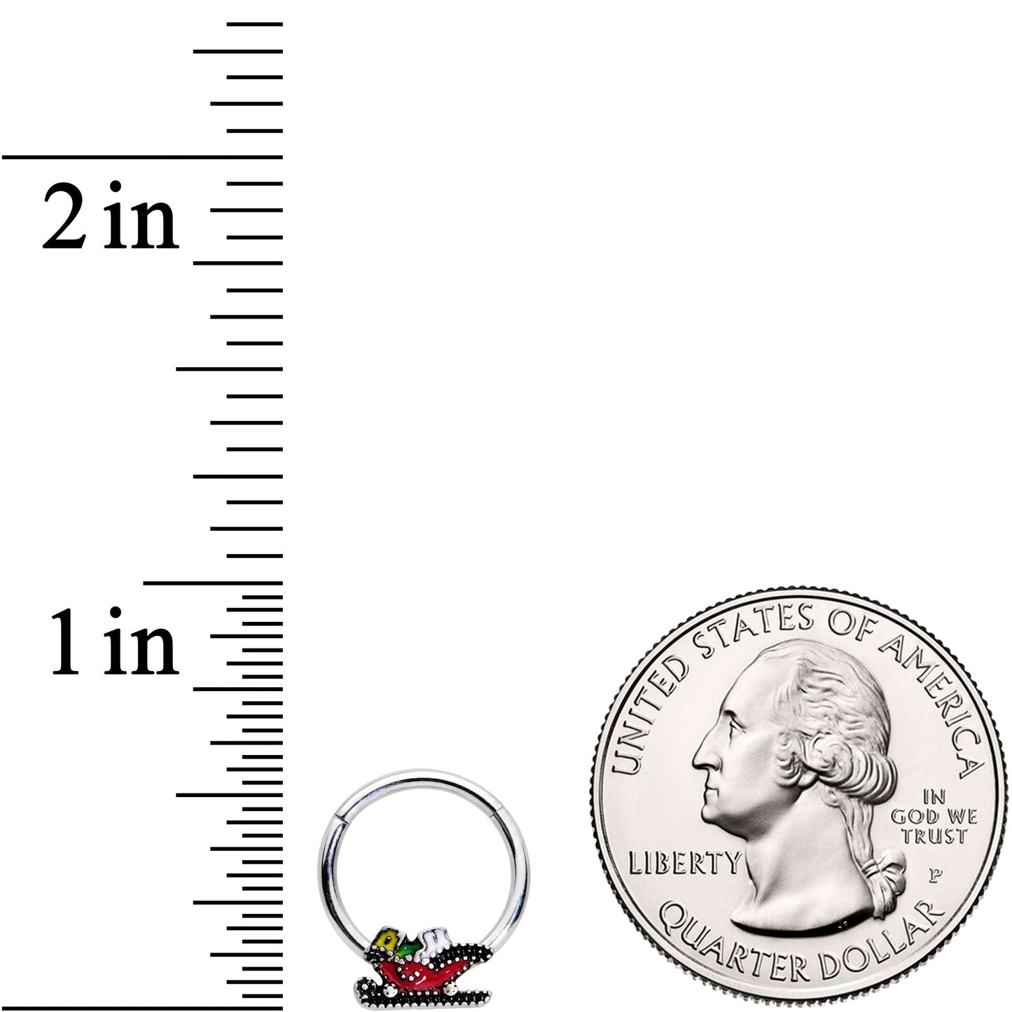 16G 3/8 Santa's Sleigh Ride Hinged Segment Ring