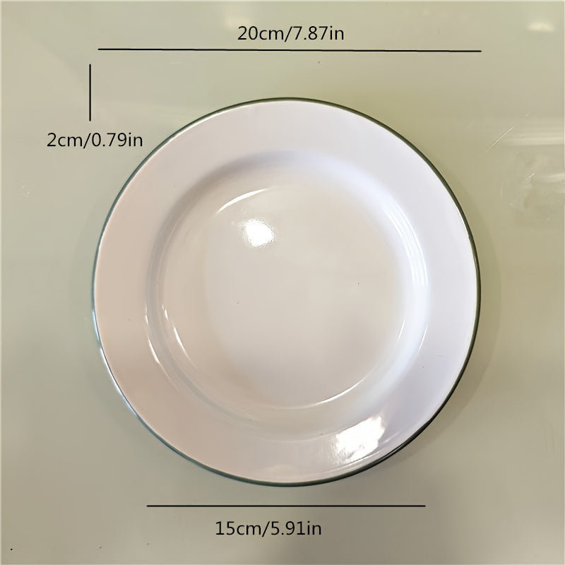 Vintage Enamel Serving Plates Set Elegant Dining Essential