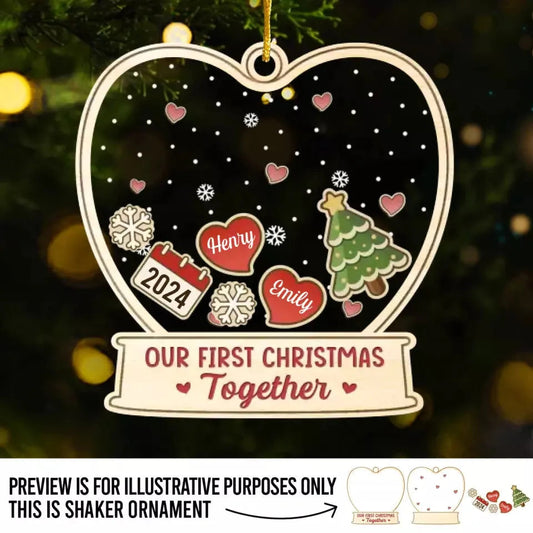 Love Is The Greatest Gift Of All - Custom 3 Layers Shaker Ornament - Personalized Christmas Gift For Couple, Husband, Wife, Anniversary