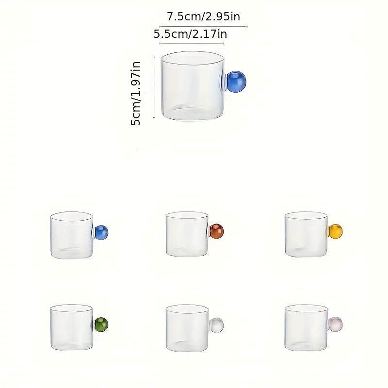 Sleek Set of 6 HeatResistant Glass Cups 100ml