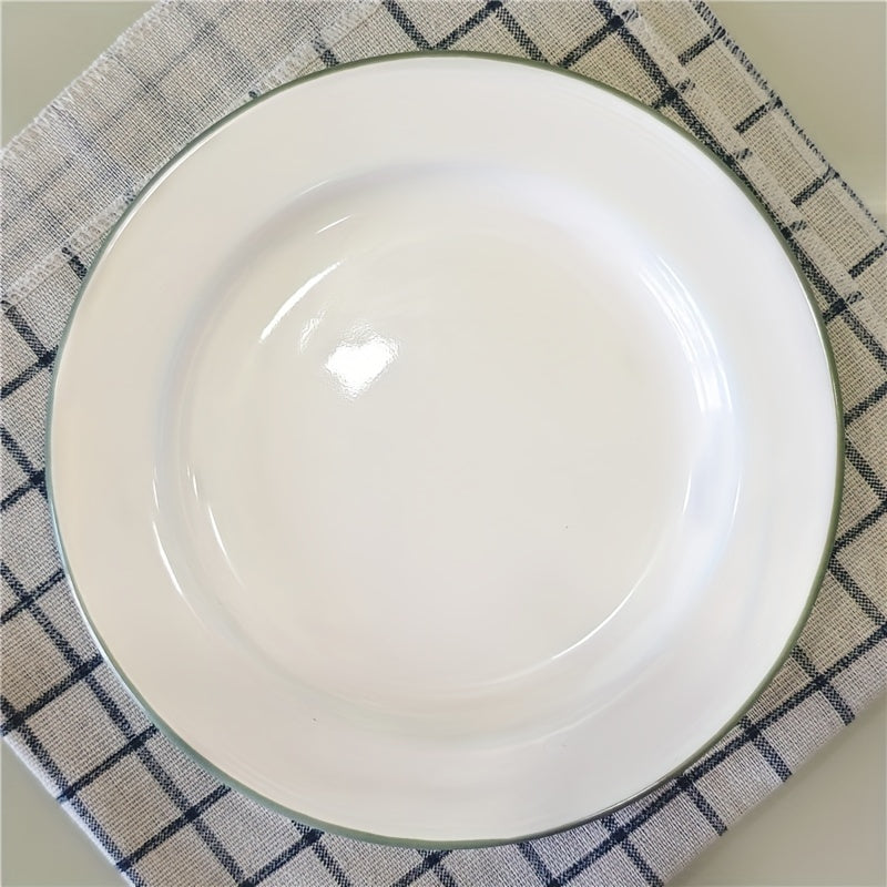 Vintage Enamel Serving Plates Set Elegant Dining Essential
