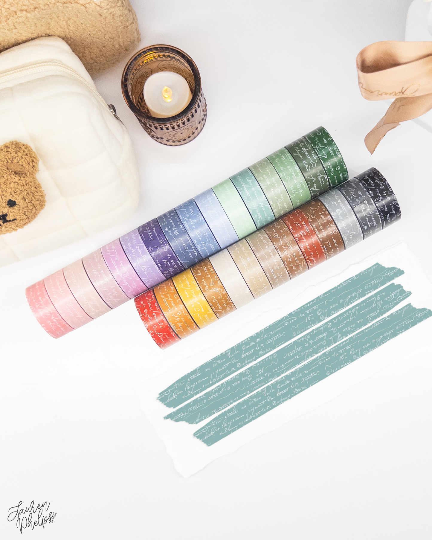 Icehouse French Text 15mm washi