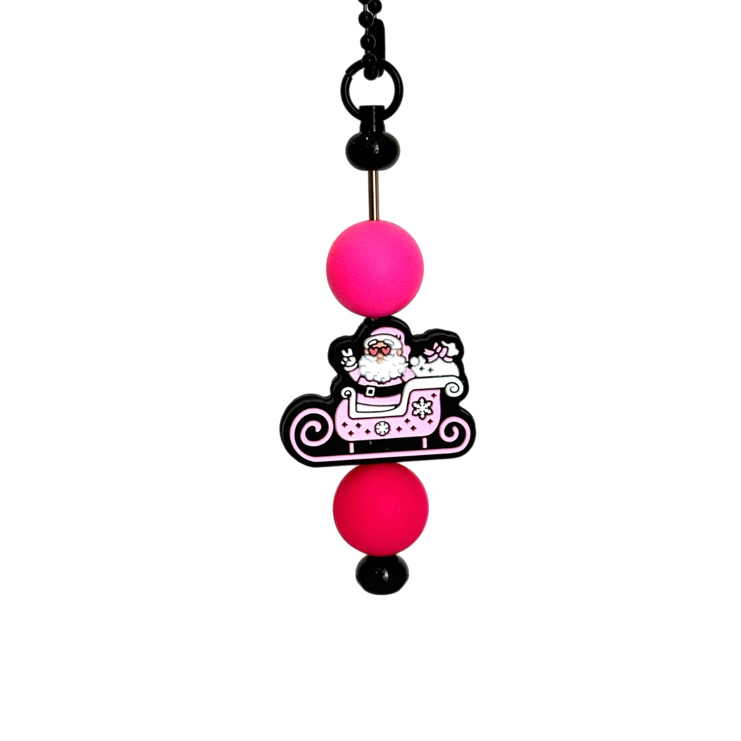 Pink Santa Charm - Tumbler Handle Charm