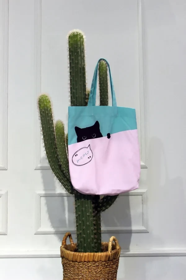 Black Cat Patterned Beach Bag - Great for Vacations & Cruises