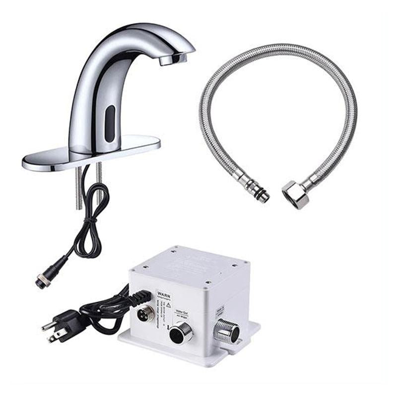 Brushed Nikel Touchless Commercial Faucet with Smart Temperature