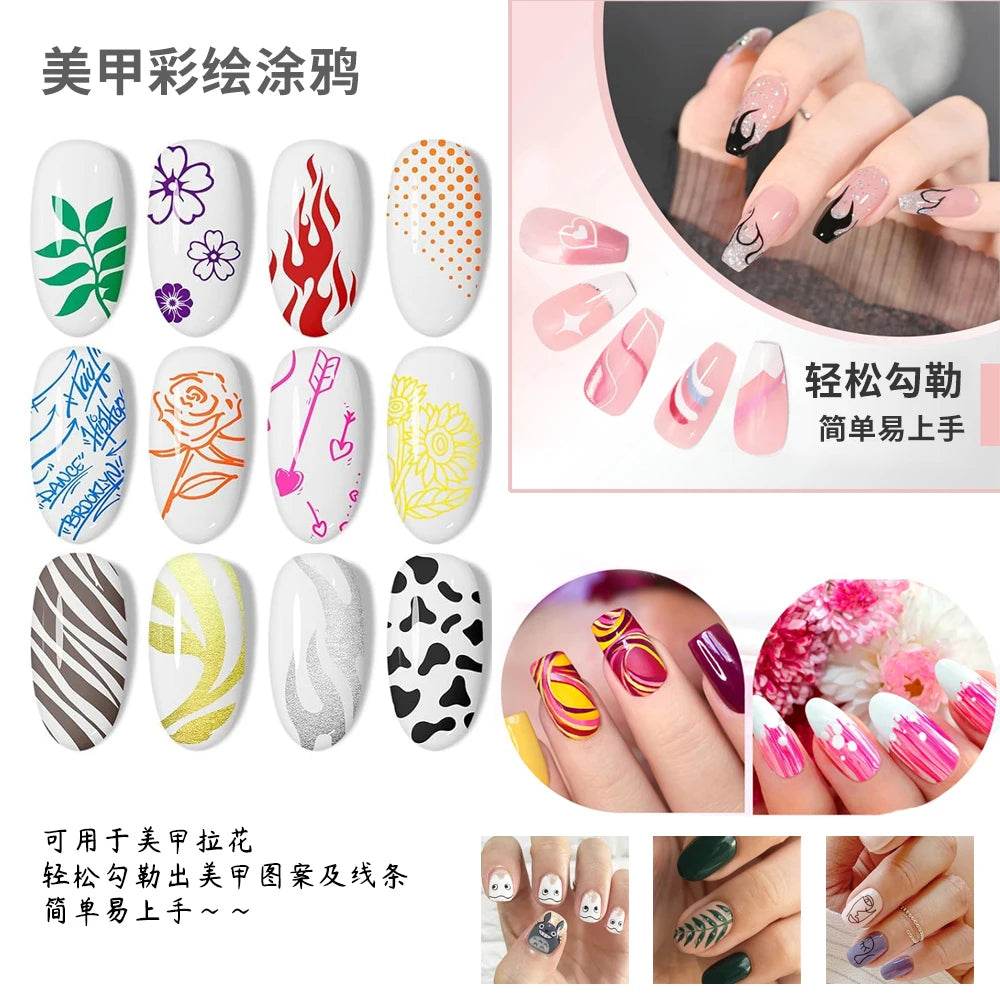 12-Color Nail Art Pens – Creative DIY Nail Design (nail art pens)