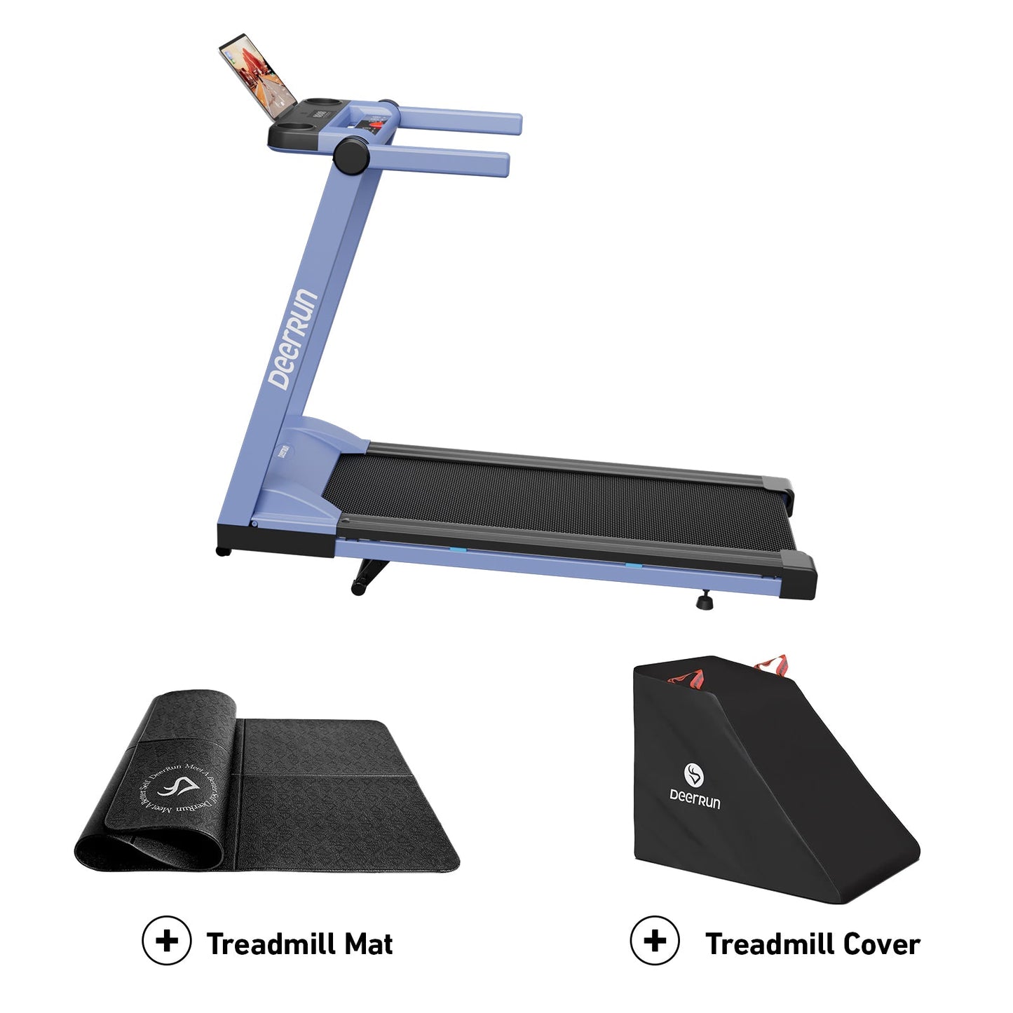 DeerRun A1 Pro Move+ 6% Incline Foldable Treadmill——2025 Upgraded Chip & NFC Support | 350Lbs, 10mph Blue