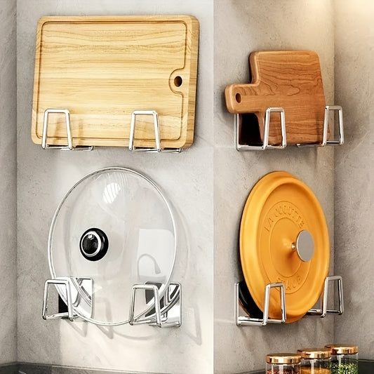 4pcs Stainless Steel Wall-Mounted Organizer Set - Perfect for Kitchen | Kitchen Accessories | Kitchen + Metal