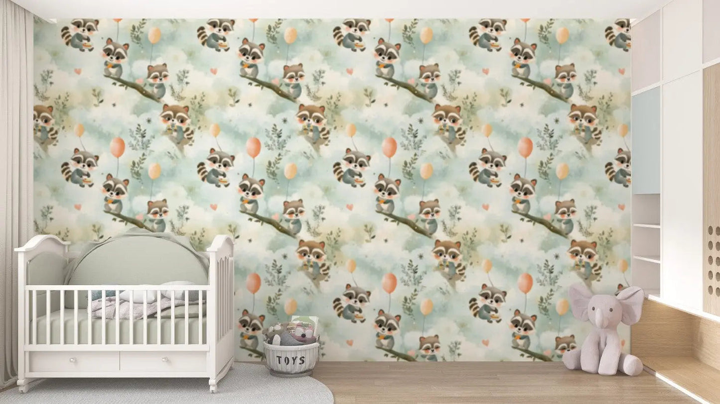 Whimsical Raccoon Sky Party