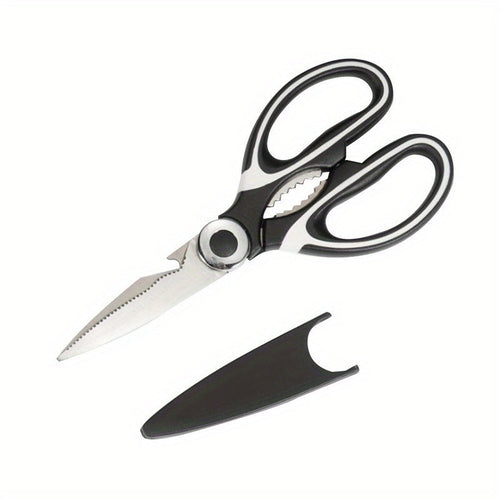 Multifunctional Stainless Steel Kitchen Scissors with Nut Bottle