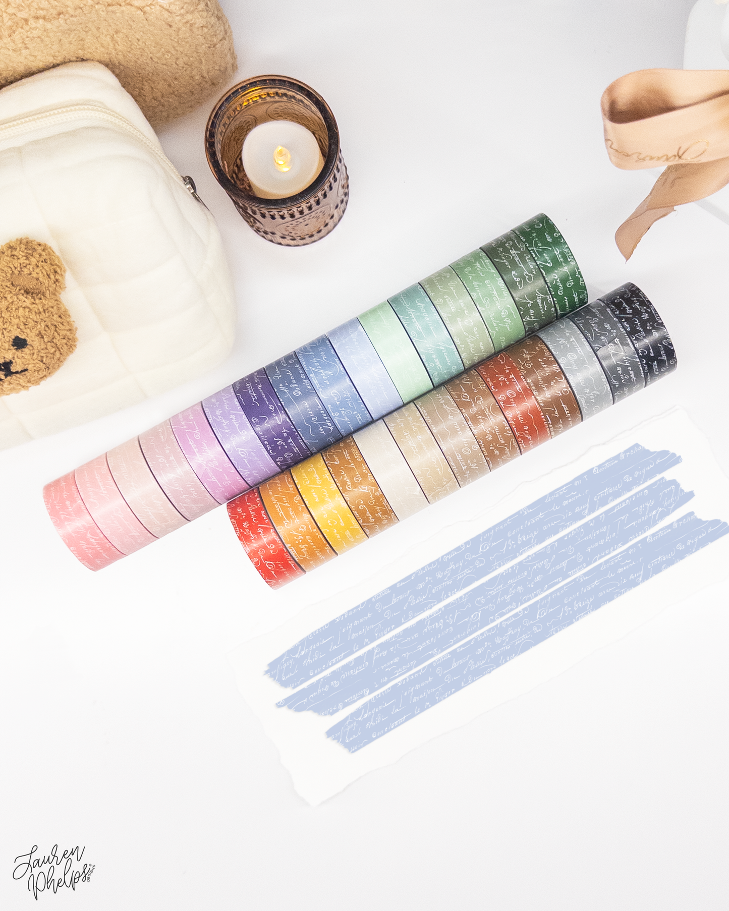 Ribbon French Text 15mm washi