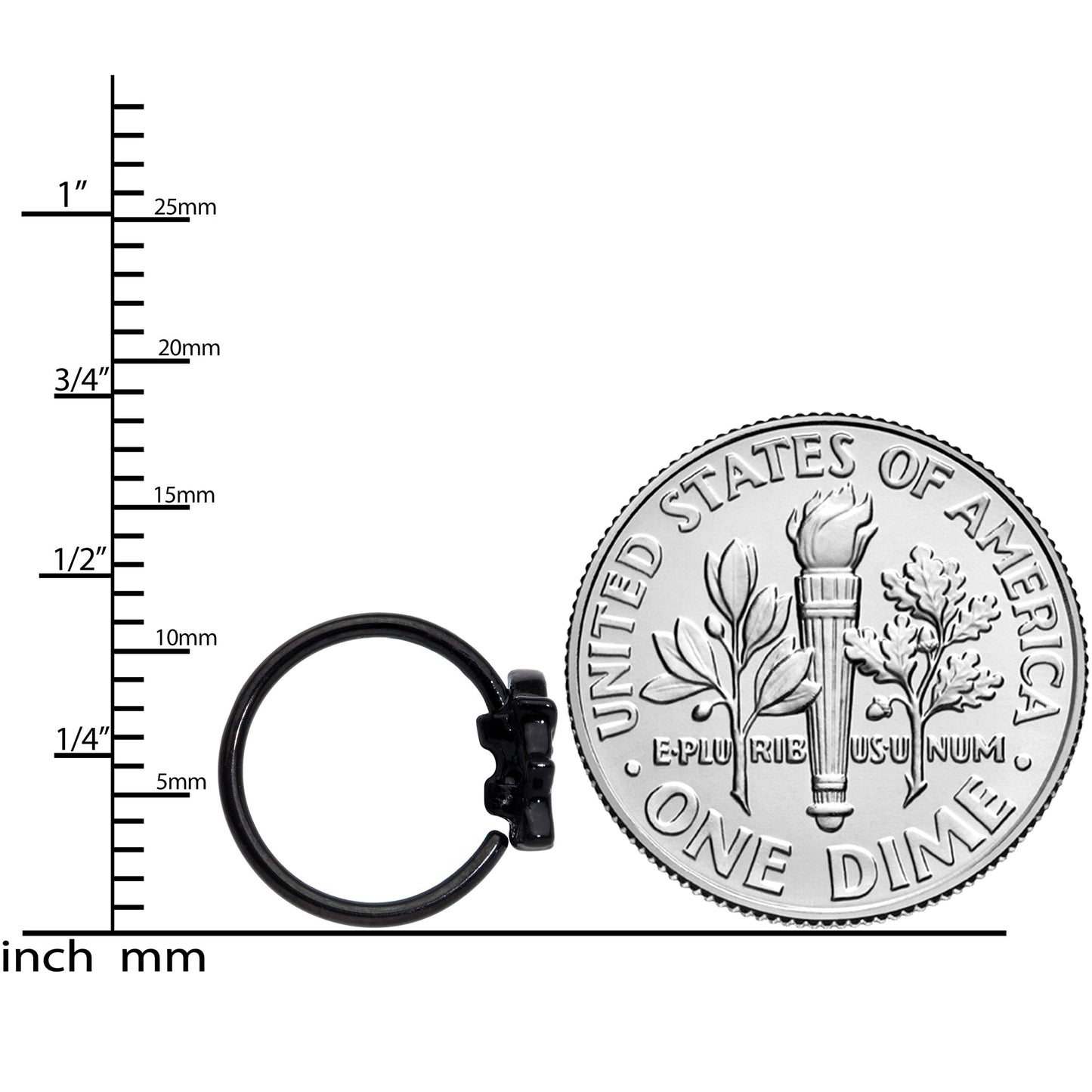 20G 5/16 Black Striped Hat Candy Ghost Halloween Nose Hoop