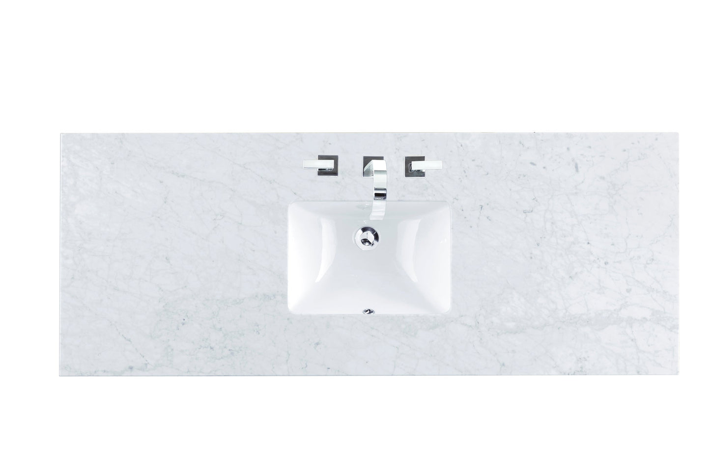 60" Single 3 CM Top, Carrara White Marble w/ Sink