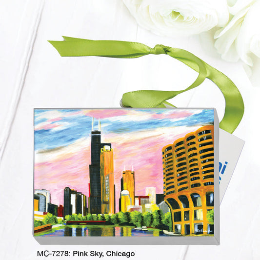 Pink Sky, Chicago, Mini Canvas (MC-7278A)