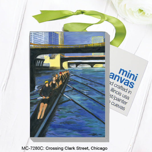 Crossing Clark Street, Chicago, Mini Canvas (MC-7280C)
