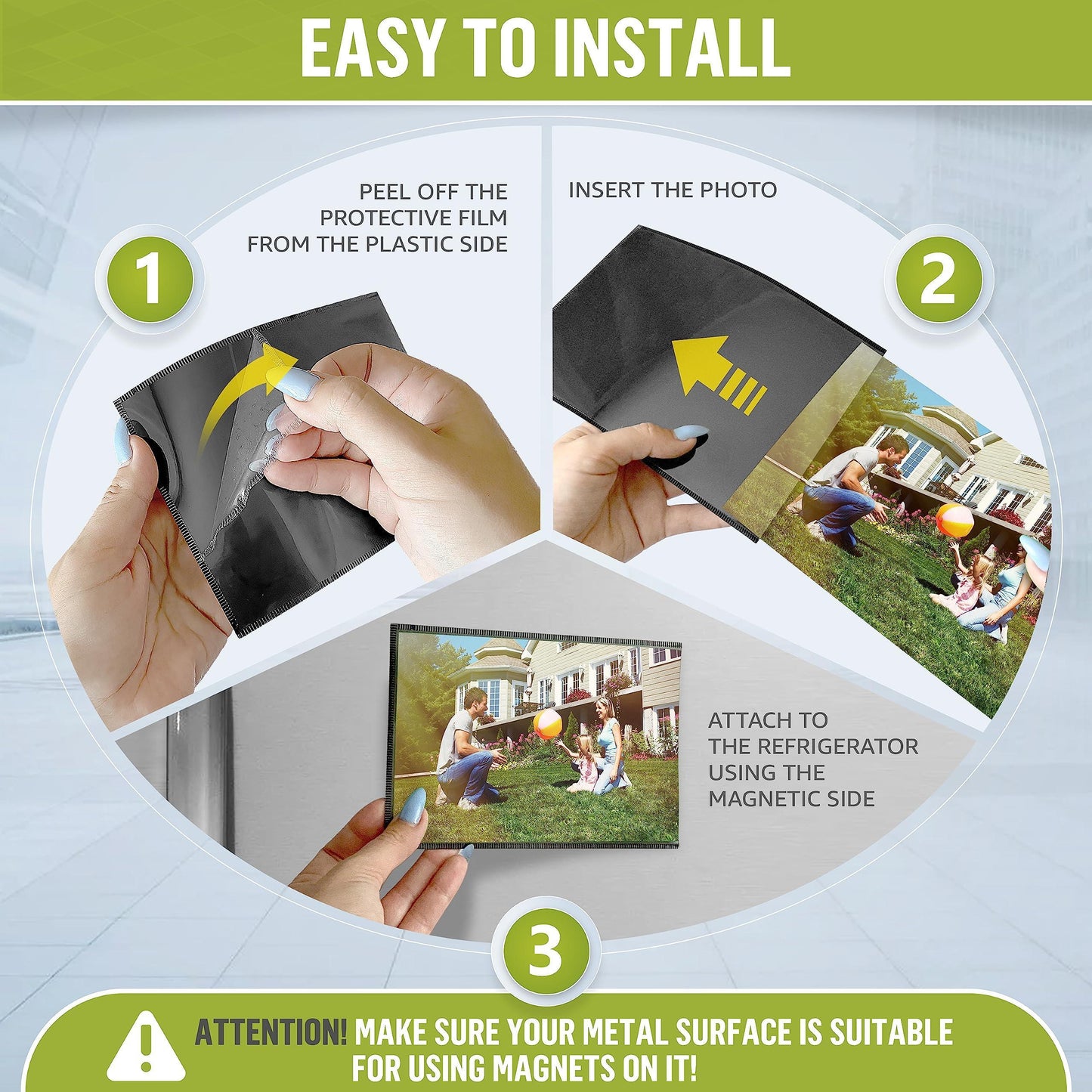 10 Pack 5x7 Magnetic Picture Frames for Refrigerator Magnet Picture