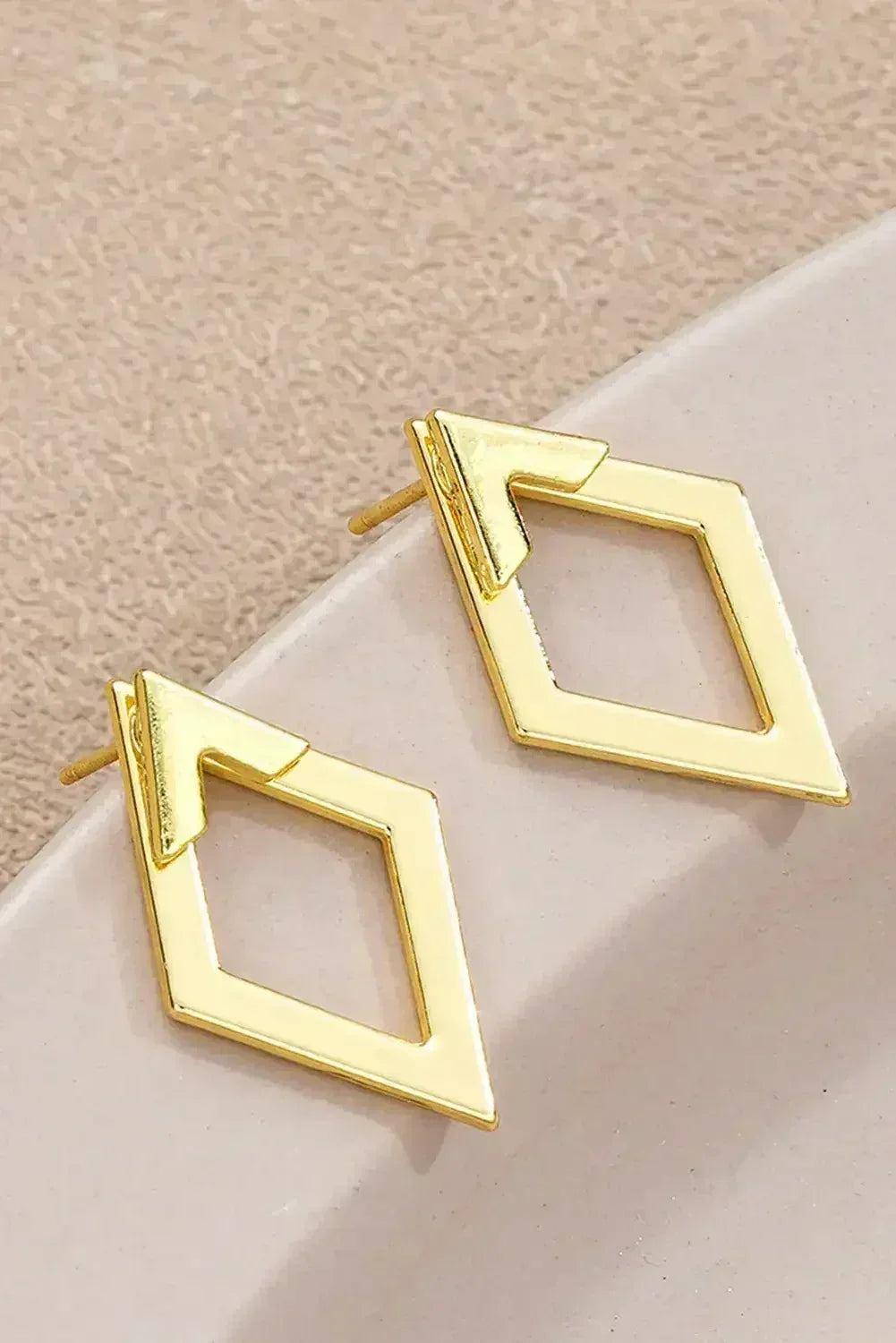 Gold Geometric Stud Earrings | Minimalist Alloy Ear Studs -femstylo