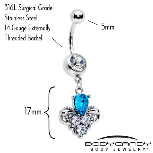 Blue Clear Gem Style Simplicity Dangle Belly Ring