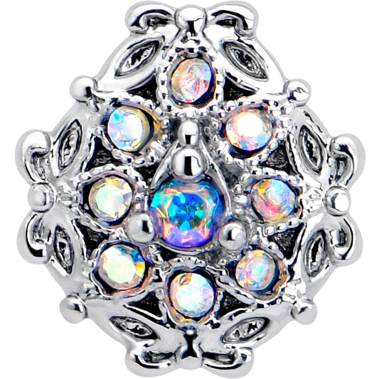 20G 7mm Aurora Gem Retro Sunburst L Shape Nose Ring