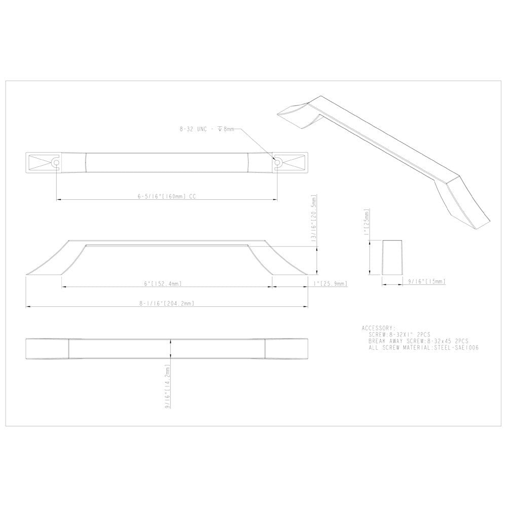 96 mm Center-to-Center Satin Nickel Square Royce Cabinet Pull